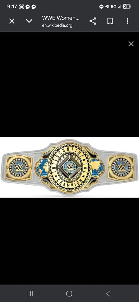 Women's international belt with AJ Lee side plates 4mm and the Women's united states belt Tiffany Stratton side plates. 4mm