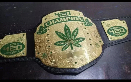 420 Weed World Heavyweight Wrestling Championship Belt Replica Black