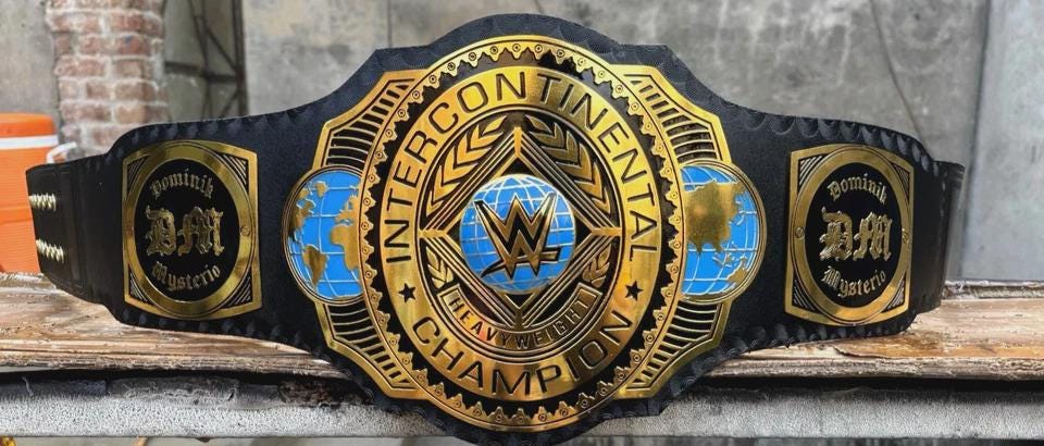 WWE Intercontinental Dominik Mysterio Championship Wrestling Replica Belt