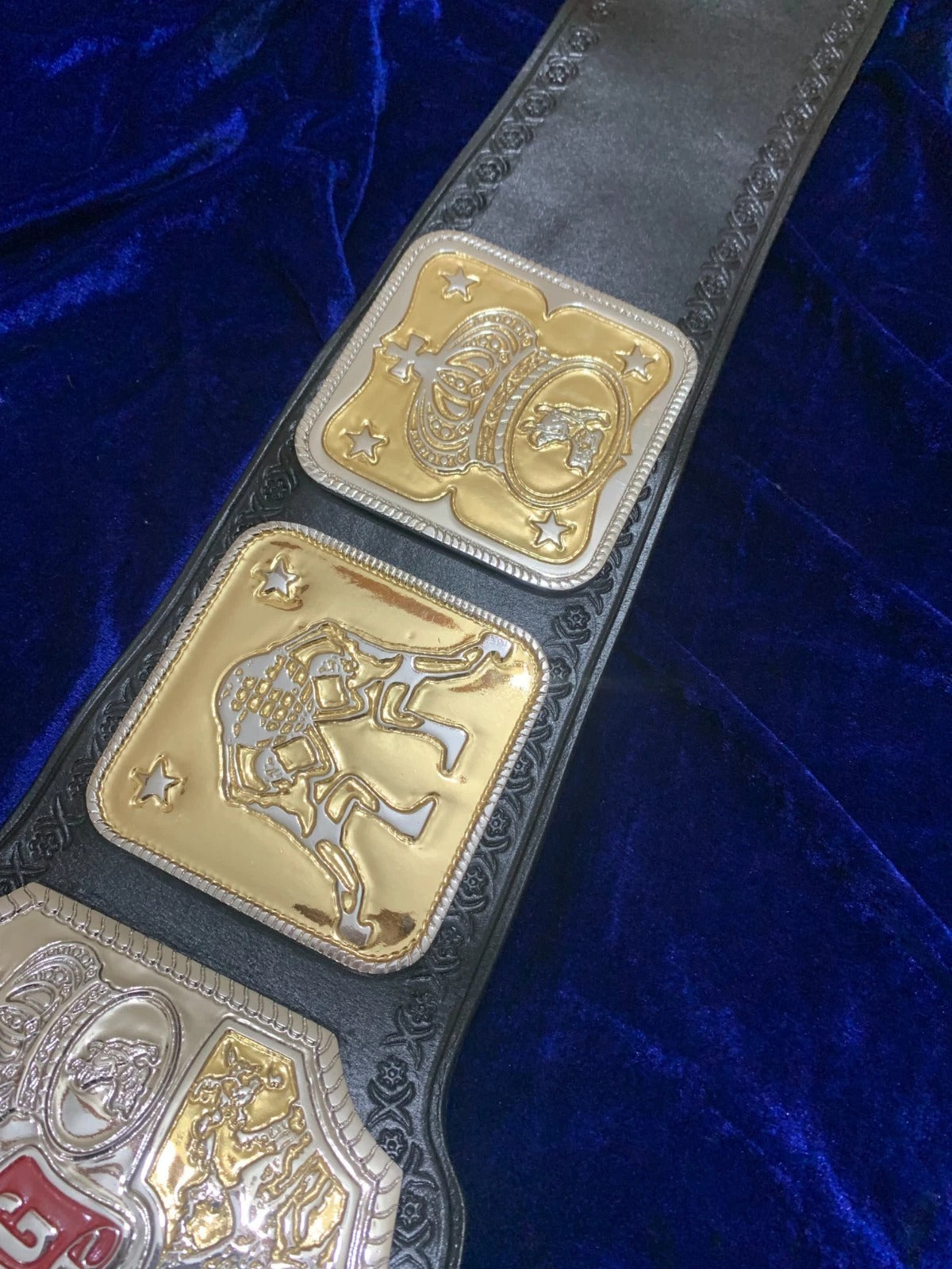 NWA Pacific Northwest Championship Belt – Dual Plated Replica – Brass – Real Leather