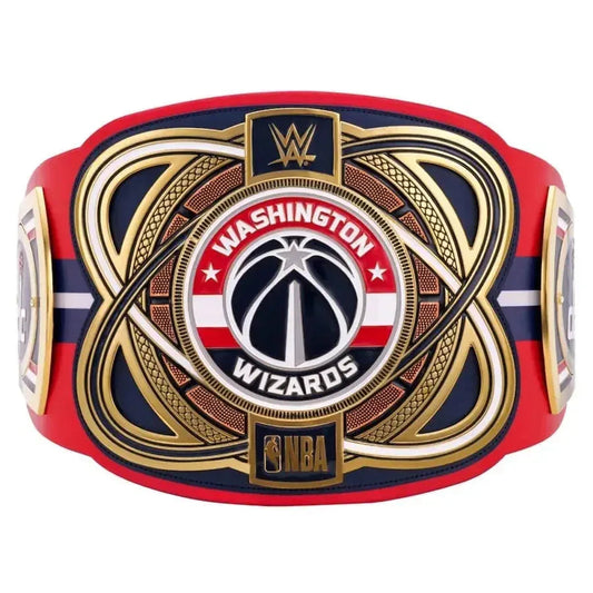 Washington Wizards NBA Championship Belt Replica – Premium Brass Plates Wrestling Style Title Belt on Real Leather Strap 2mm