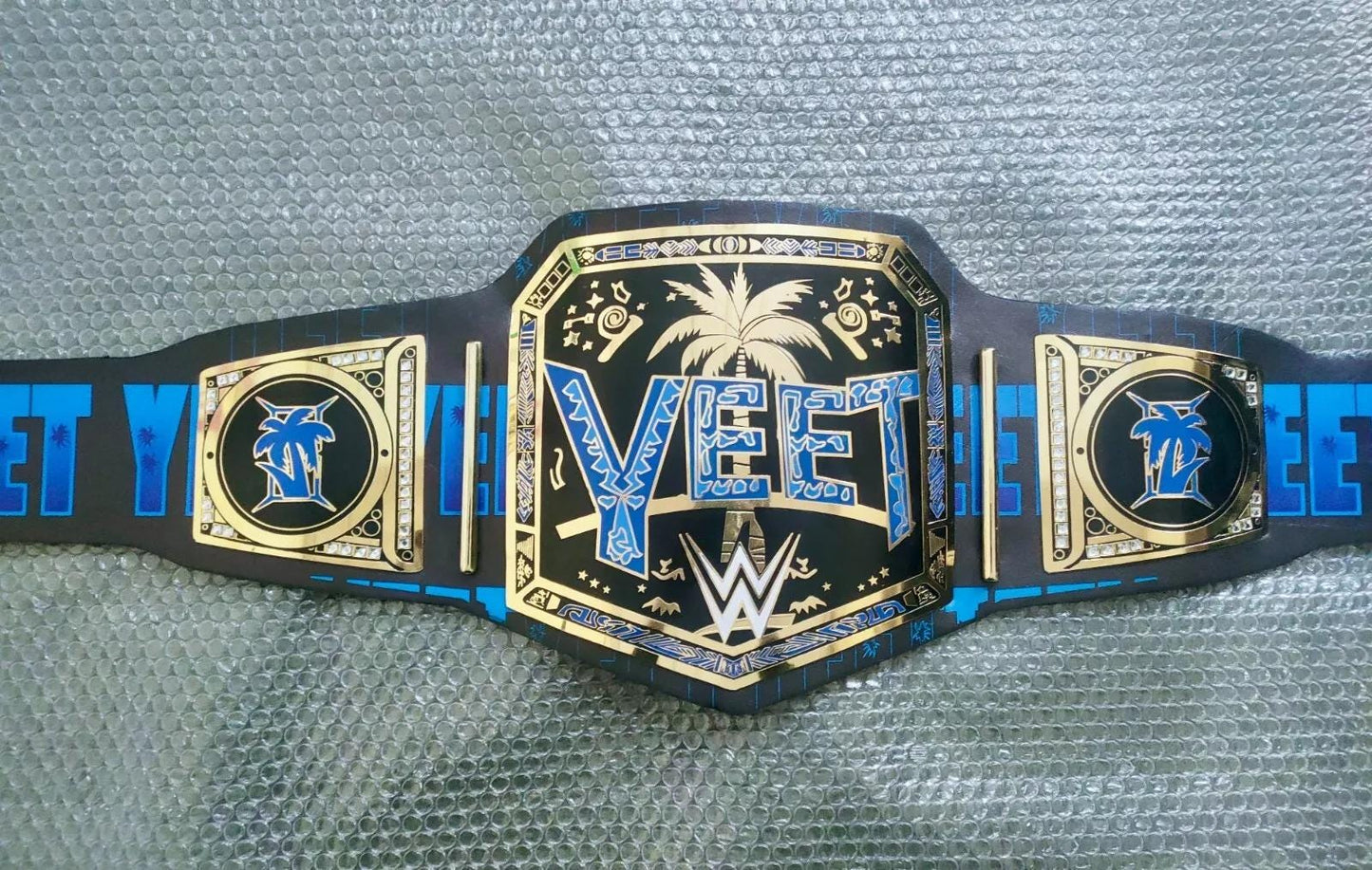 YEET Heavyweight Wrestling Championship Belt | 2MM or 4MM Brass Plates | Adult Size Replica | Genuine Leather | Title Belt for Fans