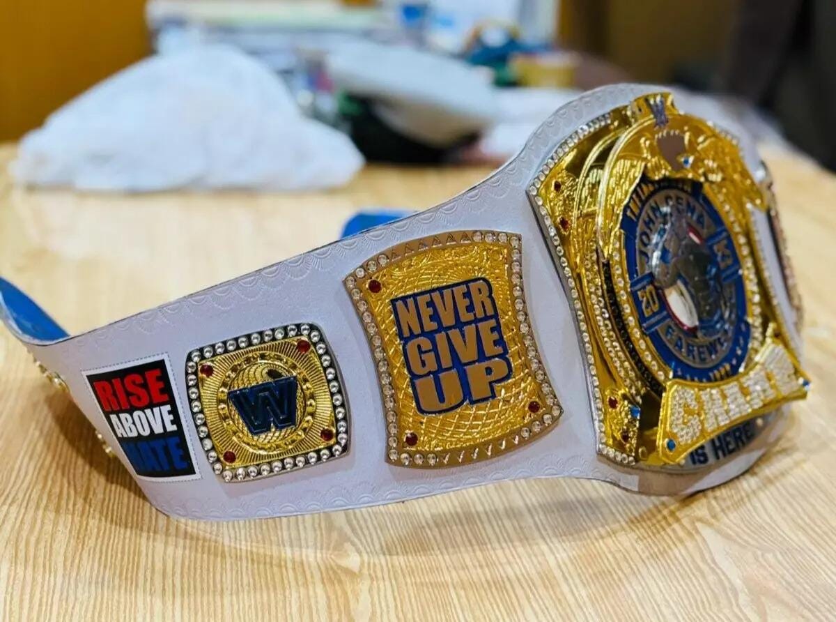 John Cena Farewell Tour 2025 Spinner Championship Replica Belt | WWE Title Belt 2mm / 4mm Brass | Los Angeles Wrestling Fan Gift