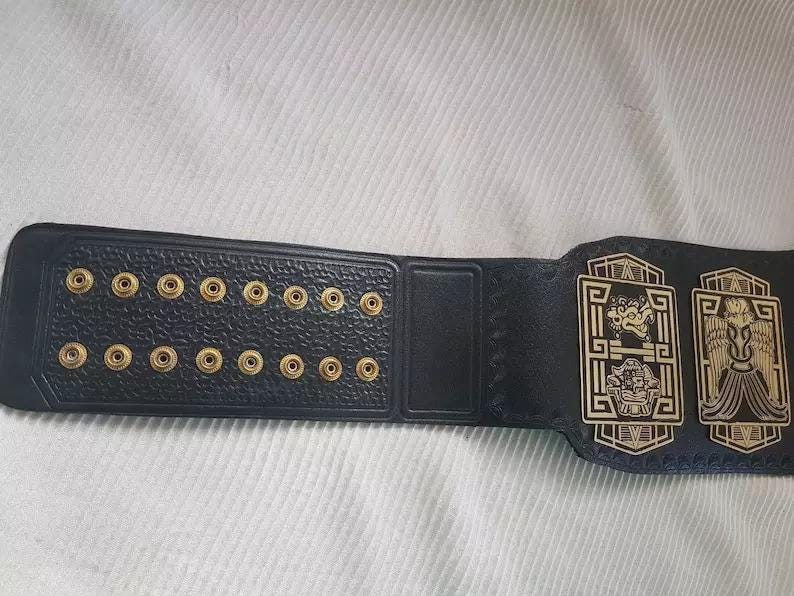 Lucha Underground Heavyweight Championship Belt Replica | Zinc Metal Plates | Real Leather Strap | Wrestling Fan Gift | Fast Ship