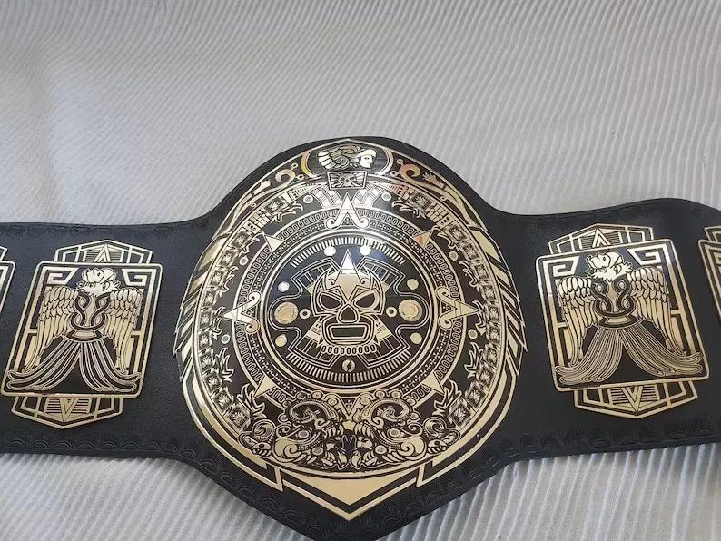 Lucha Underground Heavyweight Championship Belt Replica | Zinc Metal Plates | Real Leather Strap | Wrestling Fan Gift | Fast Ship