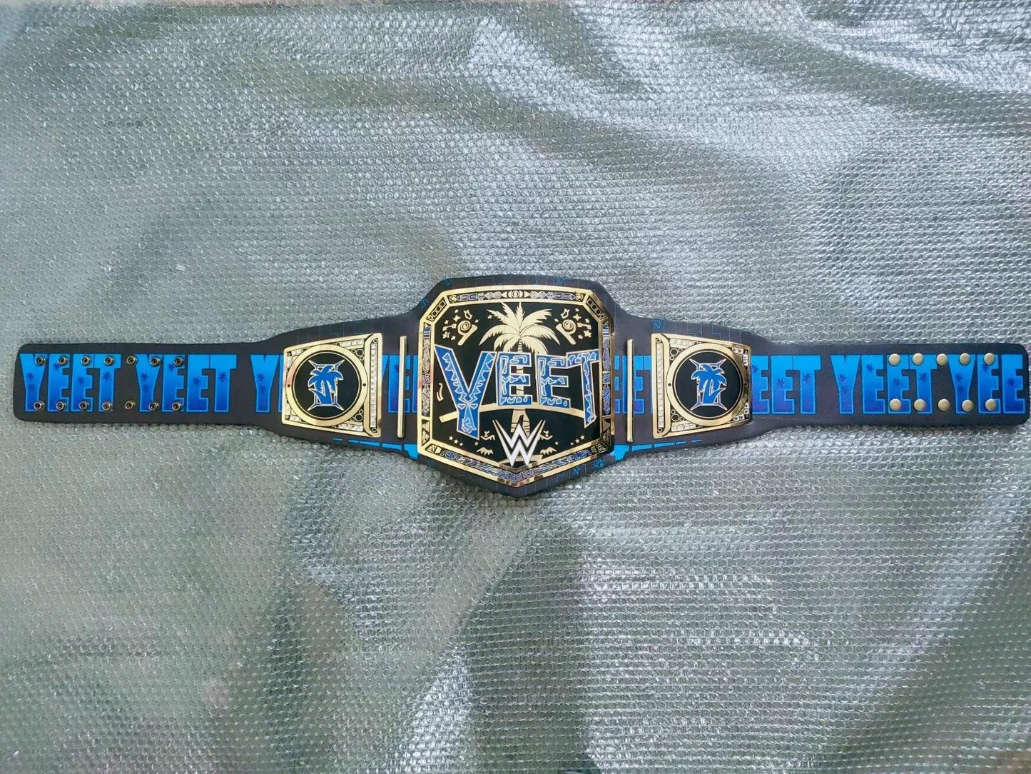 YEET Heavyweight Wrestling Championship Belt | 2MM or 4MM Brass Plates | Adult Size Replica | Genuine Leather | Title Belt for Fans