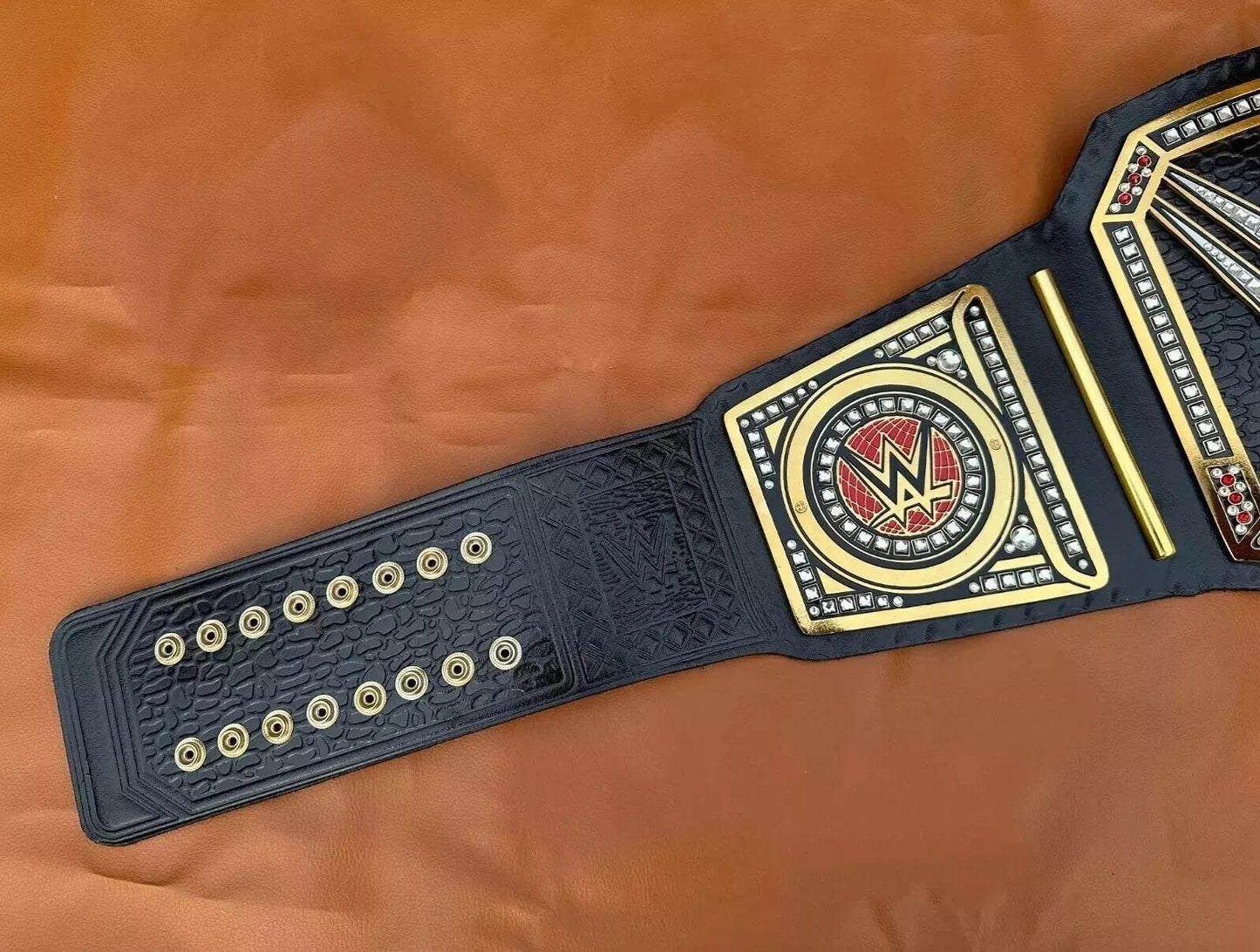 World Heavyweight Championship Belt | 2mm 4mm Brass Replica Title | Black Adult Size Wrestling Belt Gift