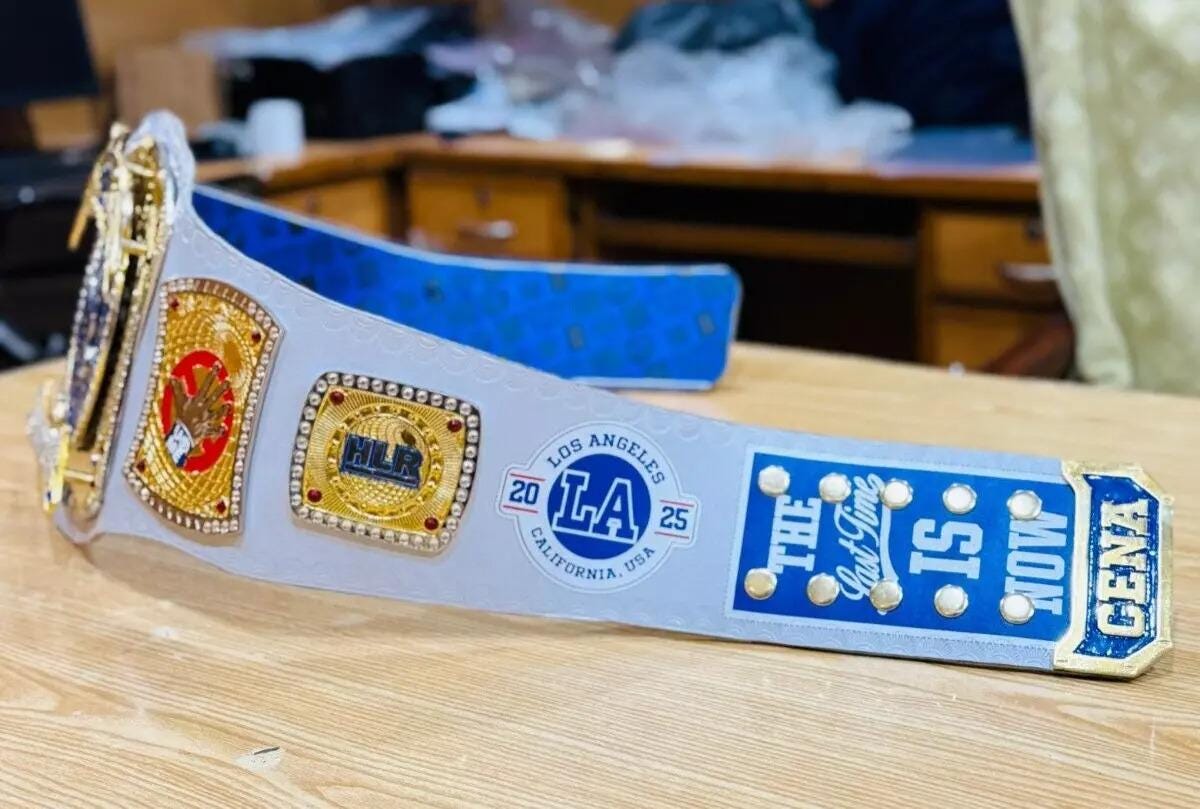 John Cena Farewell Tour 2025 Spinner Championship Replica Belt | WWE Title Belt 2mm / 4mm Brass | Los Angeles Wrestling Fan Gift