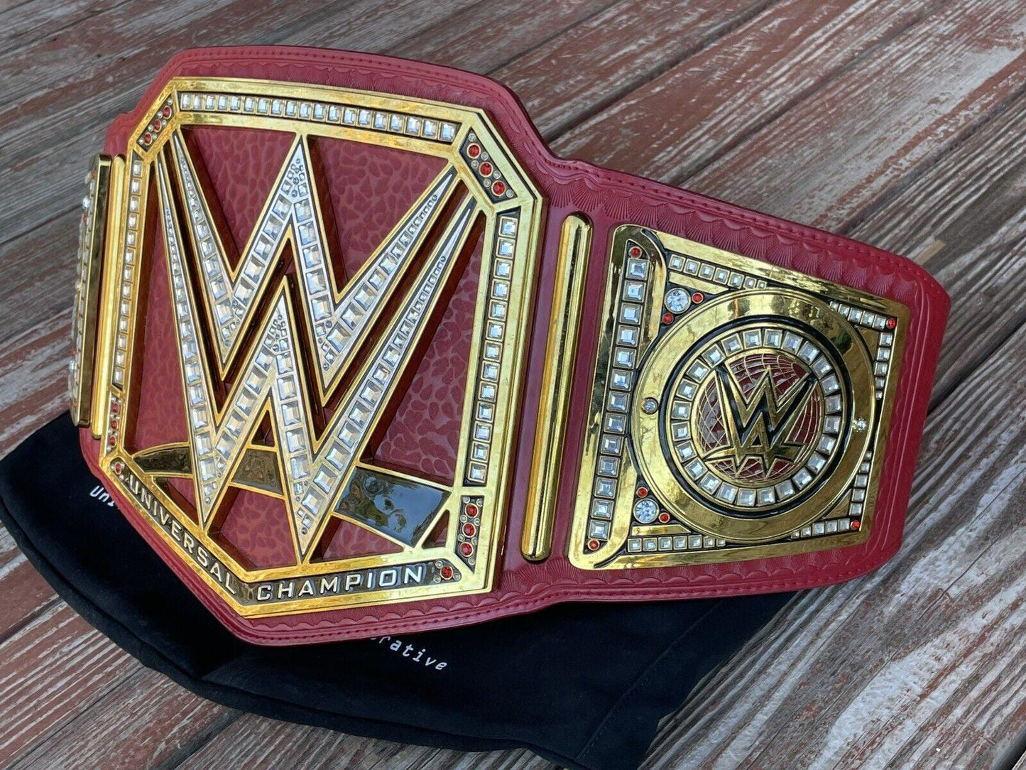Universal Championship Replica Belt | Red Strap | 2MM /4MM Brass | Adult Size Wrestling Title | World Heavyweight Belt