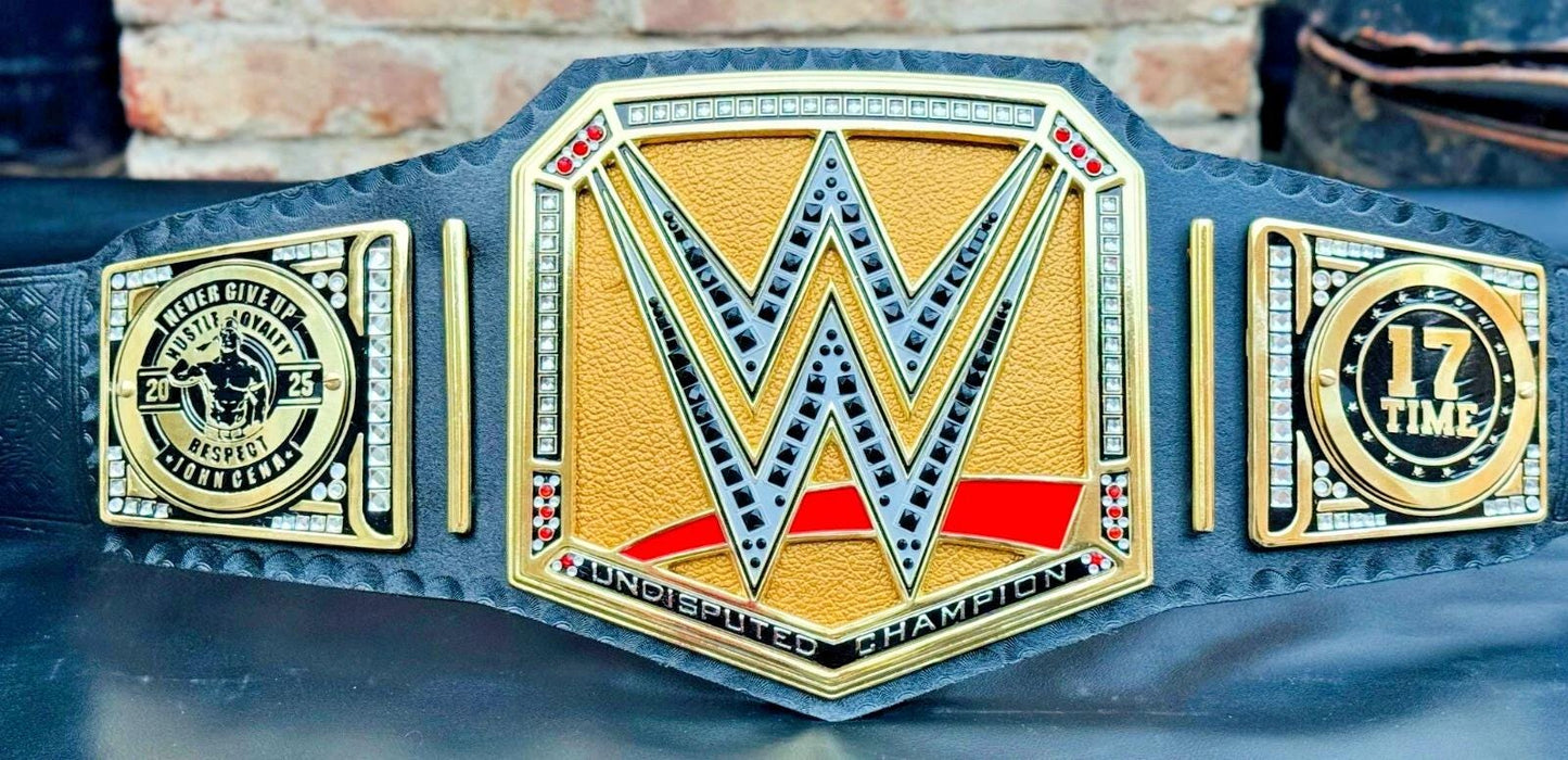 John Cena 17th times Undisputed Championship Replica Belt | 2mm / 4mm | WWE Wrestling Title | Adult Size | Universal Gift for Fans
