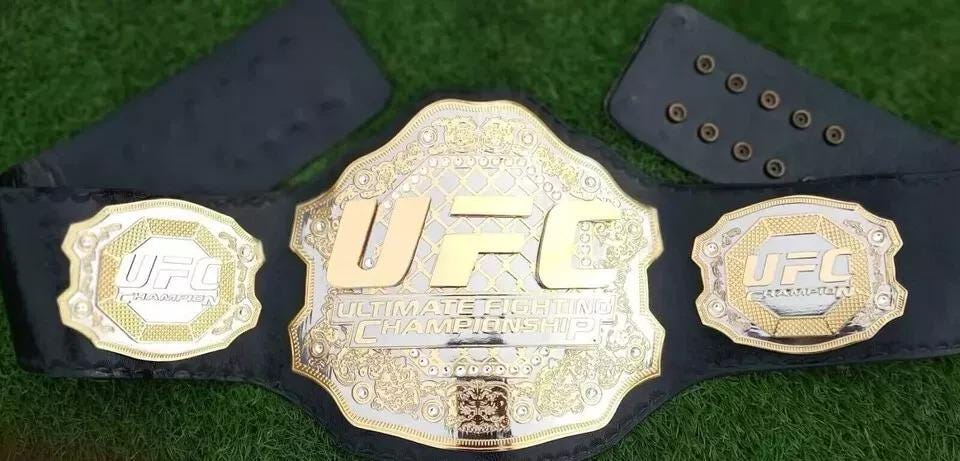 UFC Ultimate Fighting Championship replica belt title belt 2mm 4mm brass | Dual plate adult size | MMA fan gift | UFC belt display