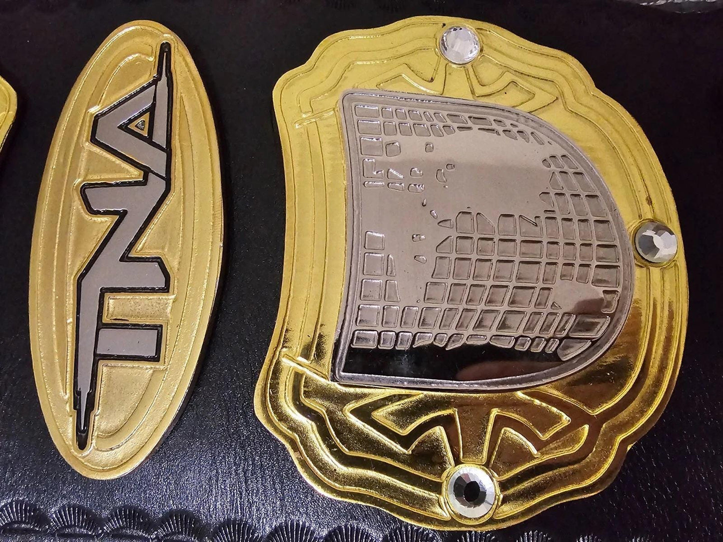 TNA World Heavyweight Championship Replica Belt | 2MM & 4MM Zinc Plates | Real Leather Strap | AJ Styles Tribute | Wrestling Fan Gift