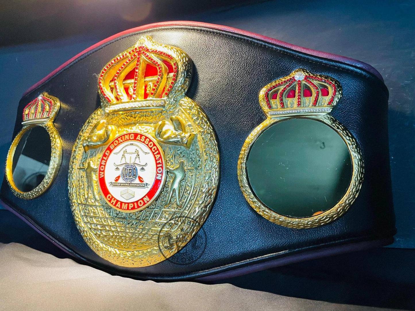 WBA Championship Boxing Belt | Handmade Custom Replica | 3D Metal Plates | Leather Strap | Adult Size Belt | Boxing Fan Gift