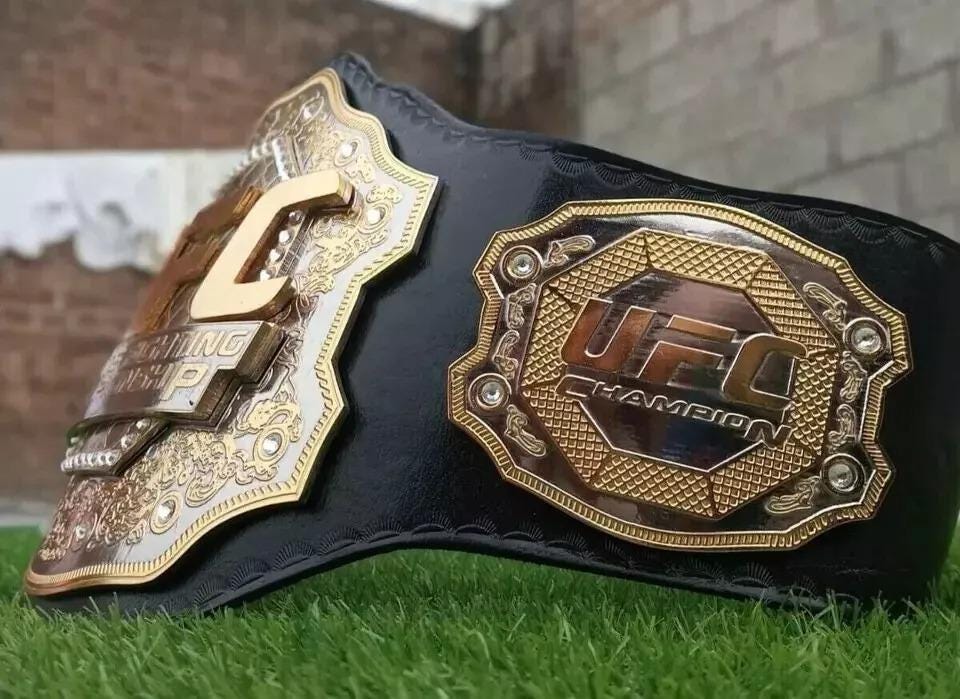 UFC Ultimate Fighting Championship replica belt title belt 2mm 4mm brass | Dual plate adult size | MMA fan gift | UFC belt display