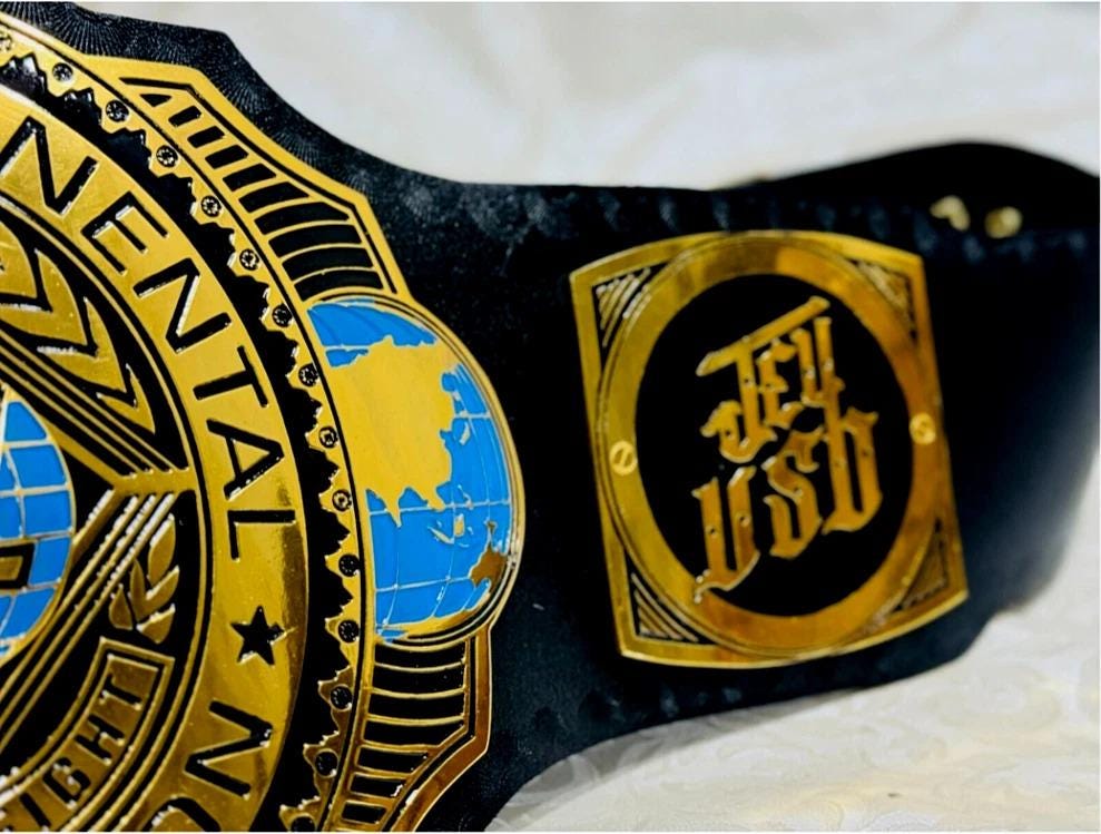 Intercontinental Wrestling Championship Replica Belt | 2MM 4mm Brass | Adult Size | New World Title Belt for Collectors