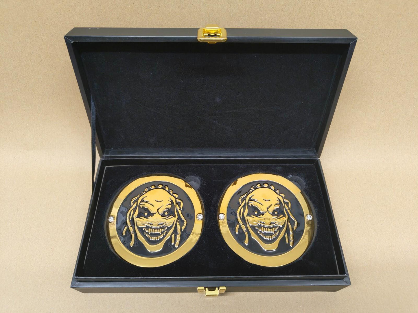 The Fiend Bray Wyatt Side Plates Replica | Championship Belt Accessory | Gold & Black | Gift Box Included