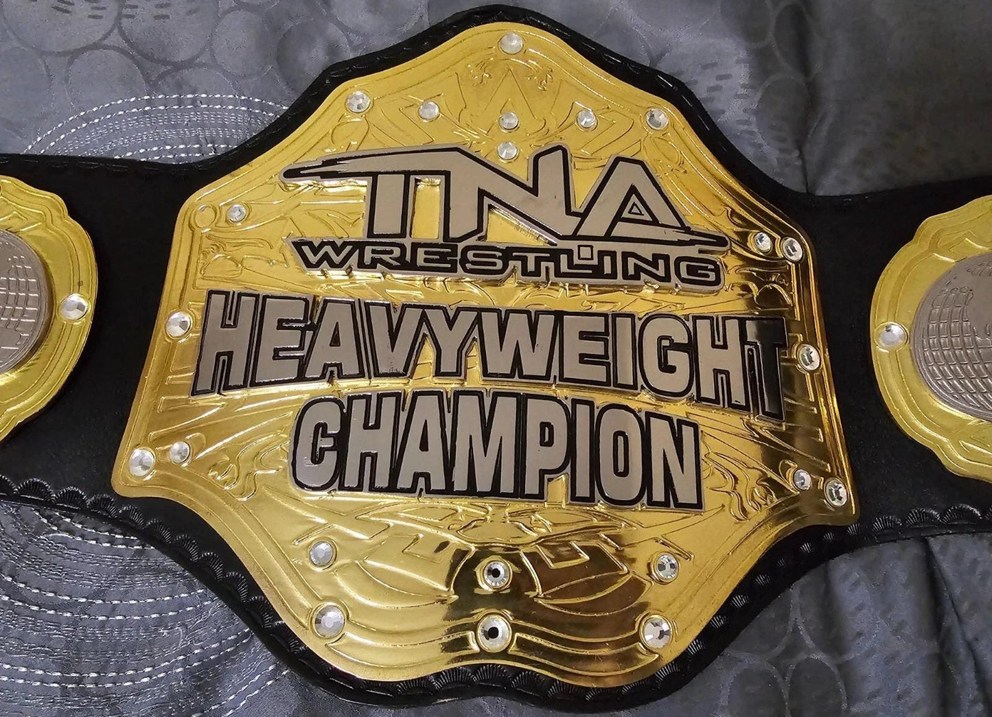 TNA World Heavyweight Championship Replica Belt | 2MM & 4MM Zinc Plates | Real Leather Strap | AJ Styles Tribute | Wrestling Fan Gift