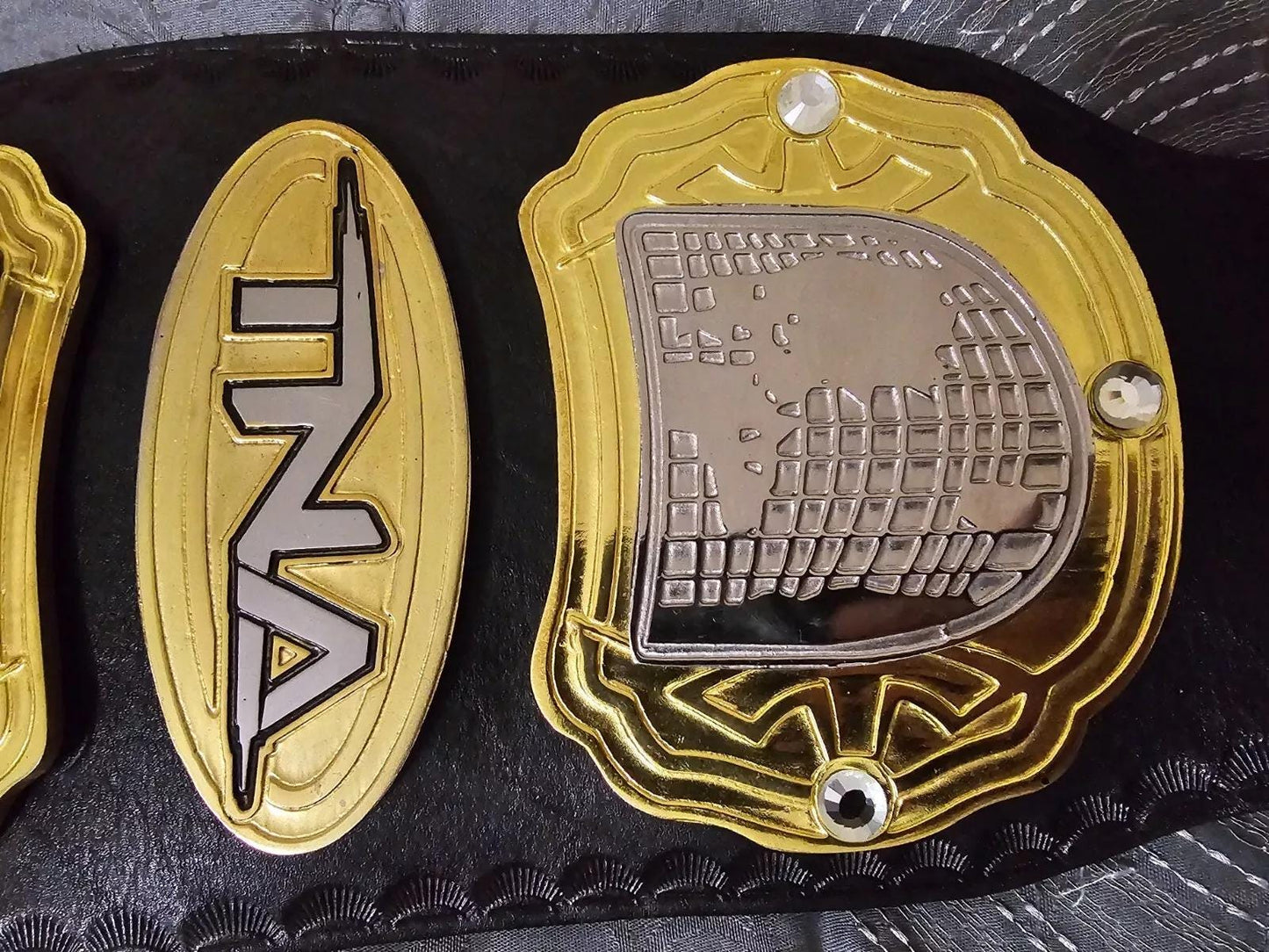 TNA World Heavyweight Championship Replica Belt | 2MM & 4MM Zinc Plates | Real Leather Strap | AJ Styles Tribute | Wrestling Fan Gift