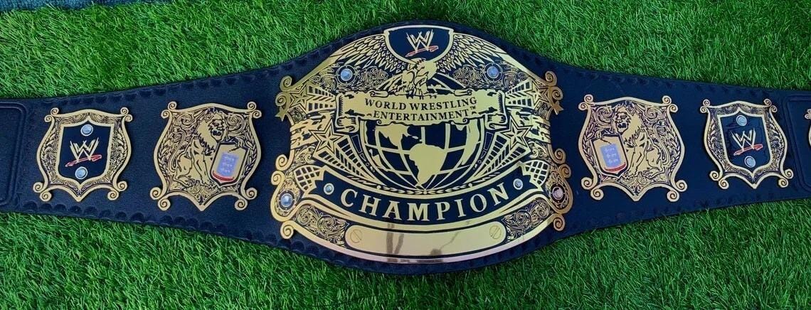 Undisputed Old World Heavyweight Championship Belt | 2MM 4MM Brass Replica Title | Wrestling Belt for Collectors | Adult Size Leather Strap