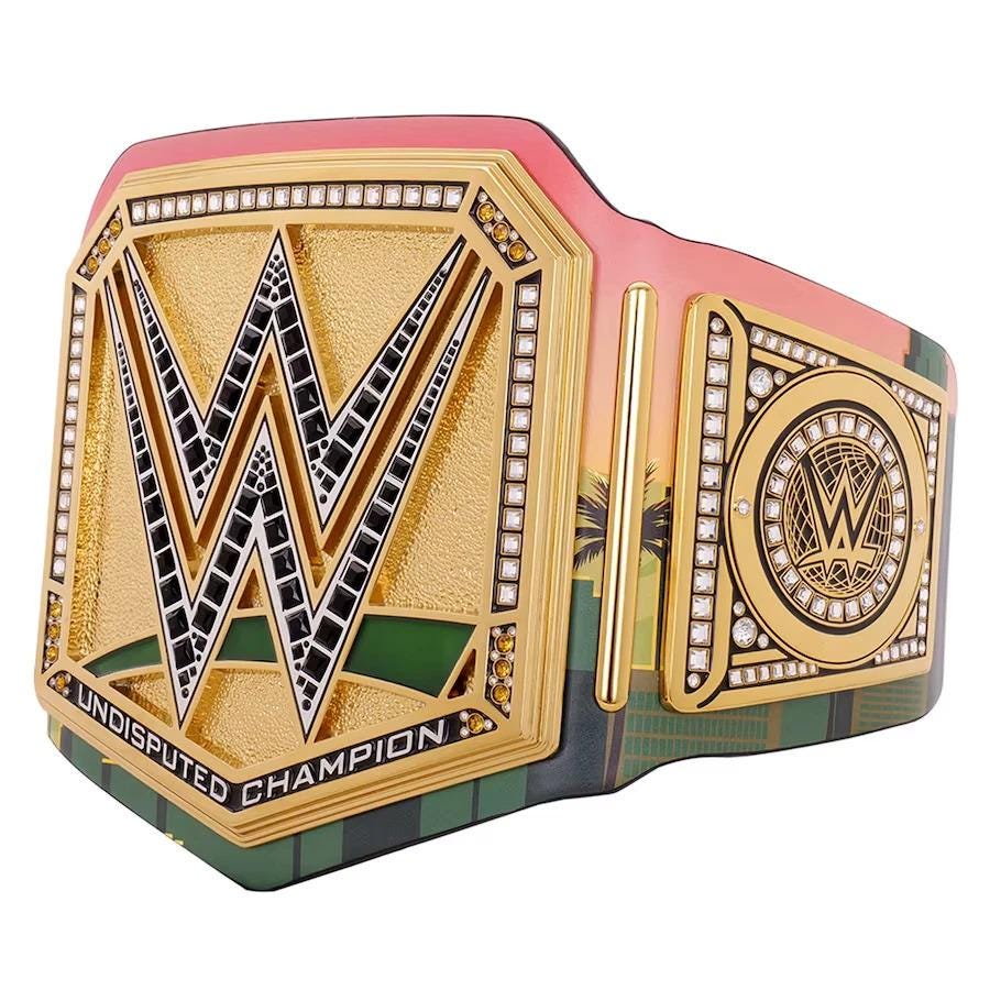 Money in the Bank 2025 Championship Belt – 2MM/4MM Brass Replica – WWE Style Adult Size – Custom Wrestling Title Belt – MITB Vegas