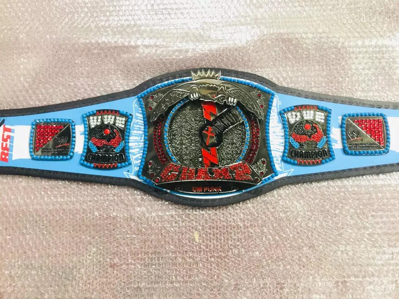 CM Punk Spinner WWE Championship Belt | 2MM 4MM Brass Replica | Real Leather Strap | Wrestling Fan Gift | Adult Size | Fast Free Shipping