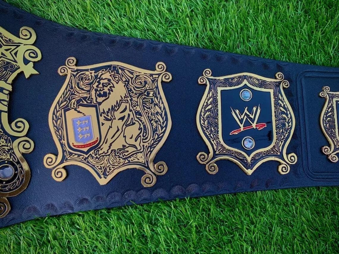 Undisputed Old World Heavyweight Championship Belt | 2MM 4MM Brass Replica Title | Wrestling Belt for Collectors | Adult Size Leather Strap