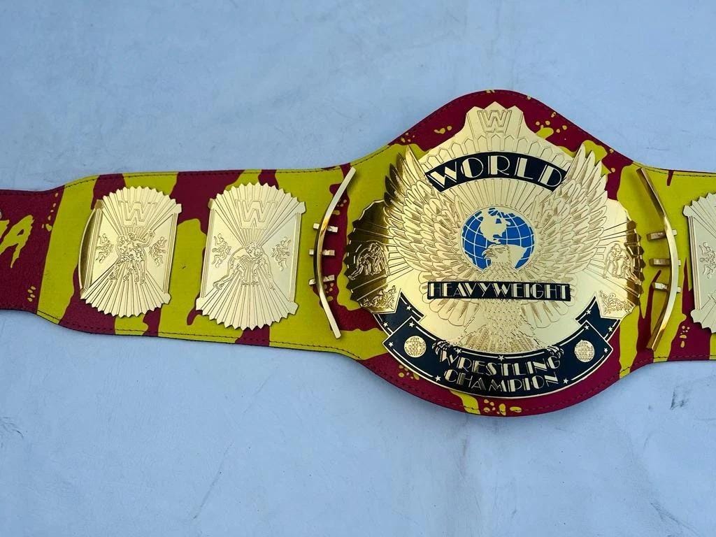 Hulk Hogan Winged Eagle Championship Replica Belt | 2mm 4mm Brass Plates | Wrestling Title Belt | Classic Fan Gift | 50" Adult Size