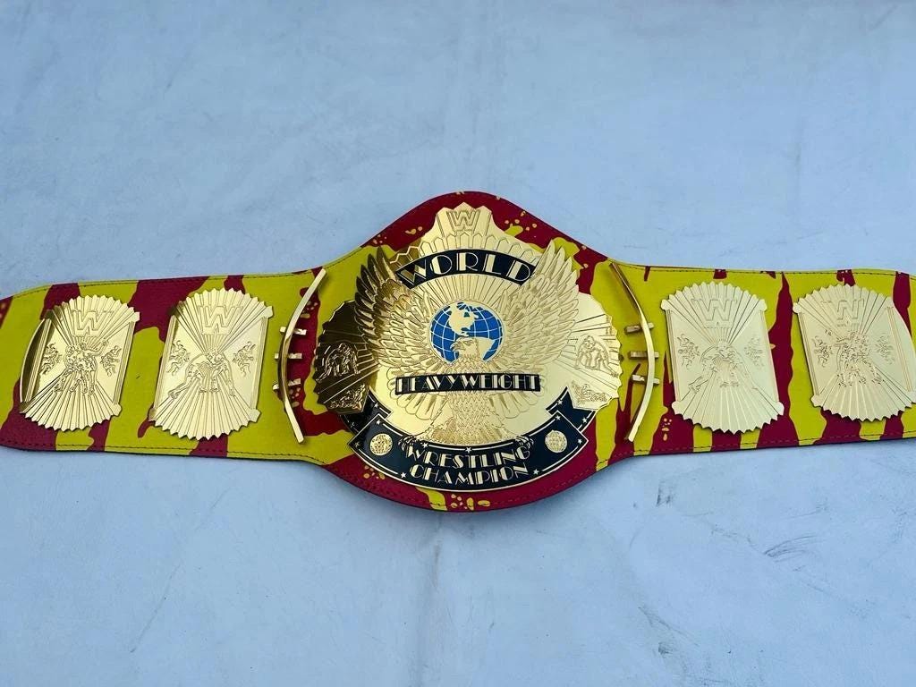 Hulk Hogan Winged Eagle Championship Replica Belt | 2mm 4mm Brass Plates | Wrestling Title Belt | Classic Fan Gift | 50" Adult Size