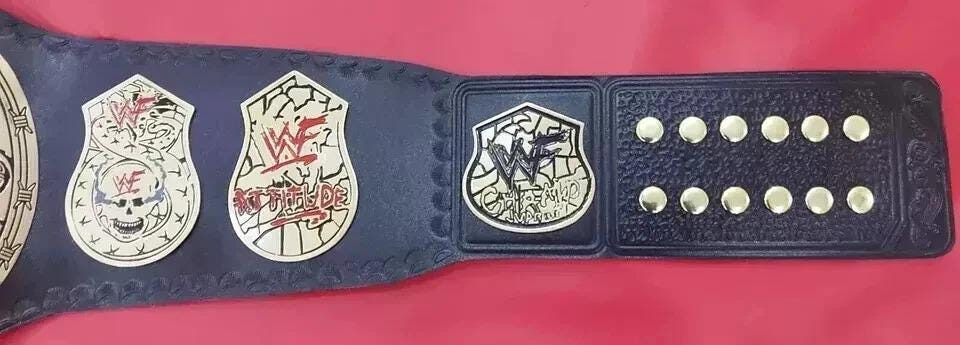 Smoking Skull Championship Replica Belt | 2mm 4mm Brass | Stone Cold Steve Austin WWF Title | Real Leather | Adult Size Wrestling Gift