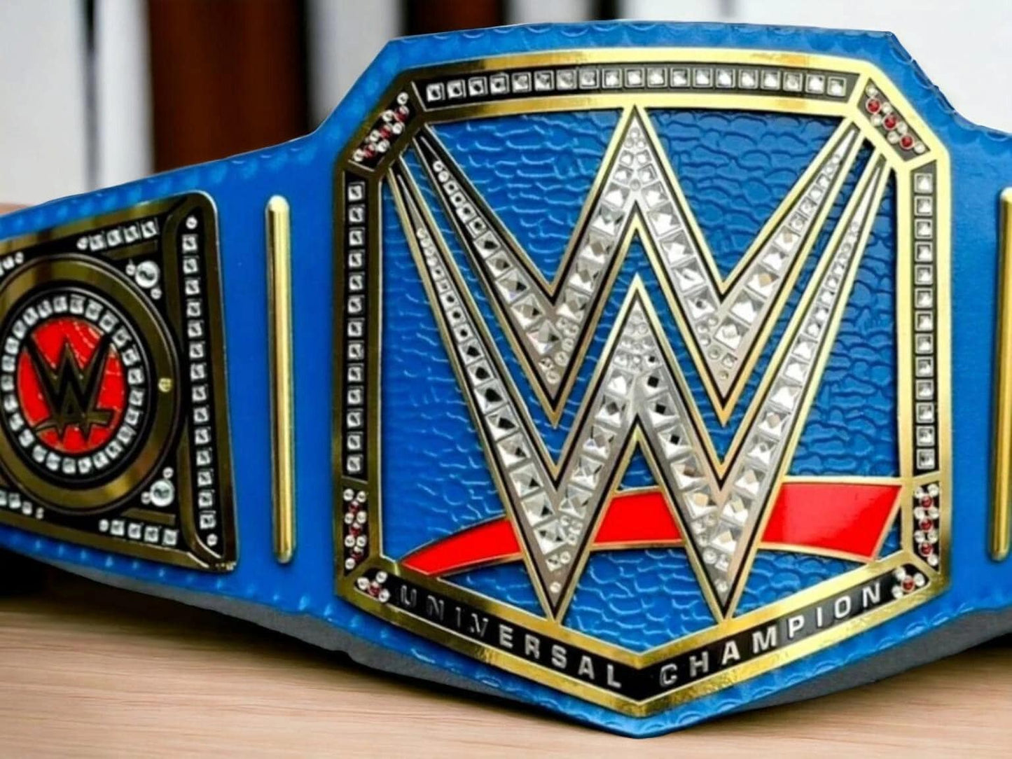 Blue Universal Championship Replica Title Belt Blue strap Wrestling Belt 2MM4MM Brass Adult Size Fan Gift