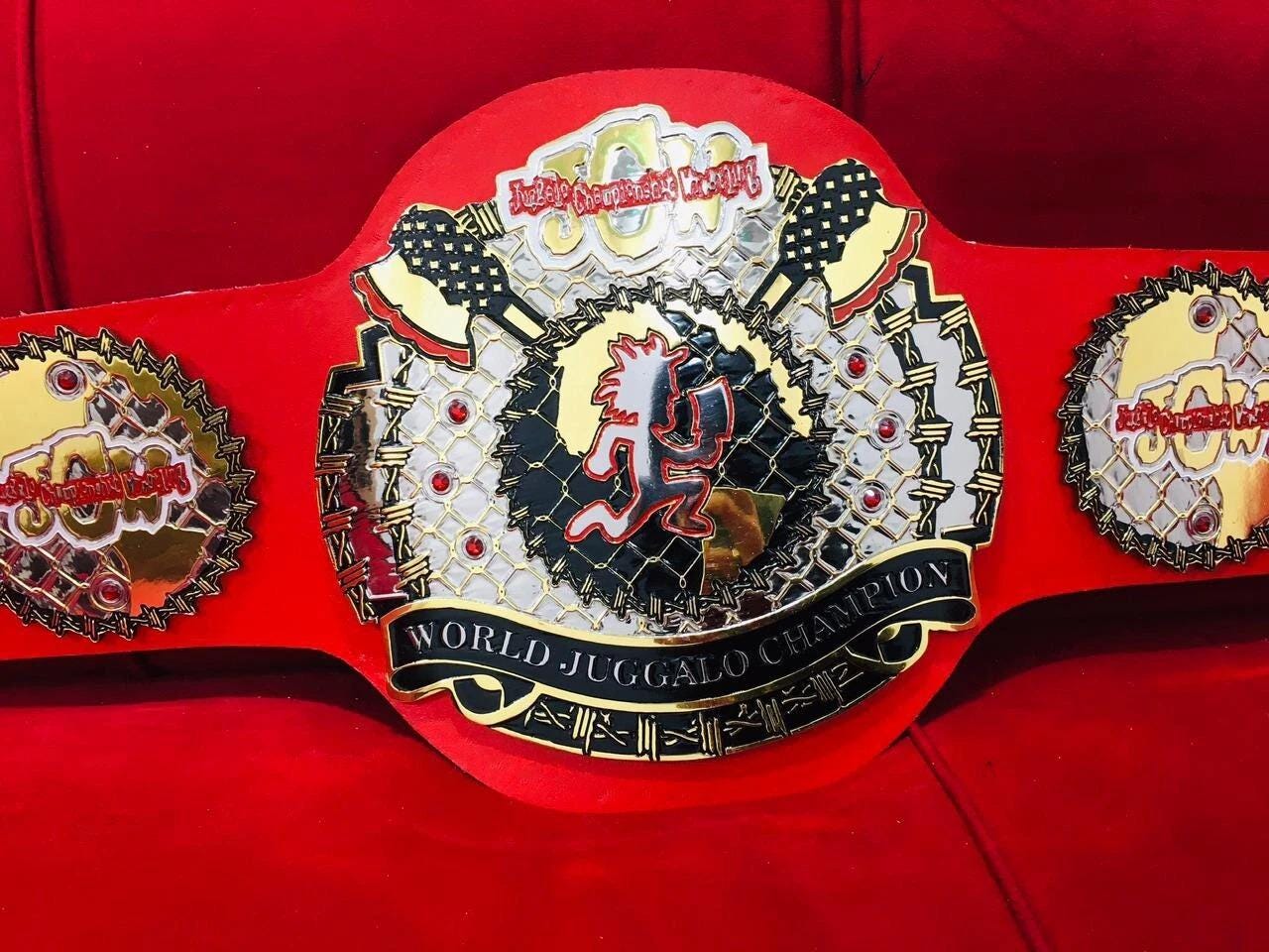 JCW World Juggalo Championship Belt | 2MM Zinc Plates | Adult Size Replica Wrestling Title | Real Leather Strap | Fan Gift Collectible