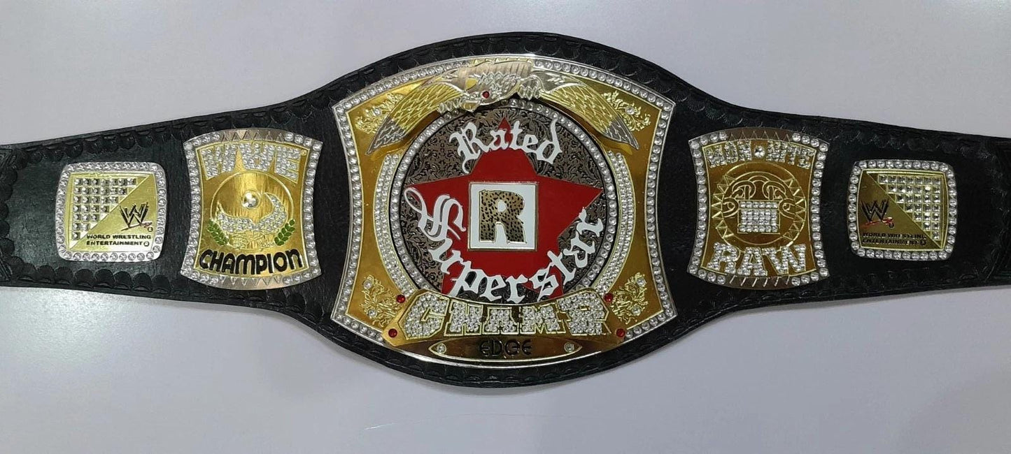 Edge Spinner Championship Belt | 2MM 4MM Replica | World Heavyweight Title | Real Leather | Adult Size Wrestling Belt