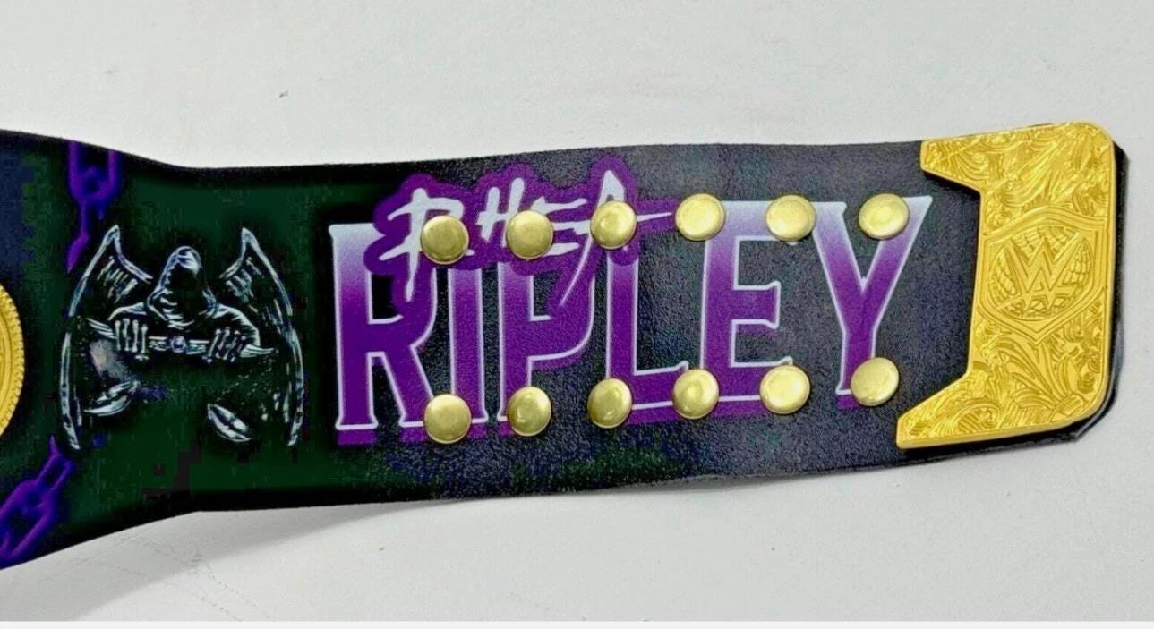 Rhea Ripley World Heavyweight Championship Belt | 2MM 4MM Brass Plates | Women’s Wrestling Replica | Real Leather Strap | Fan Gift