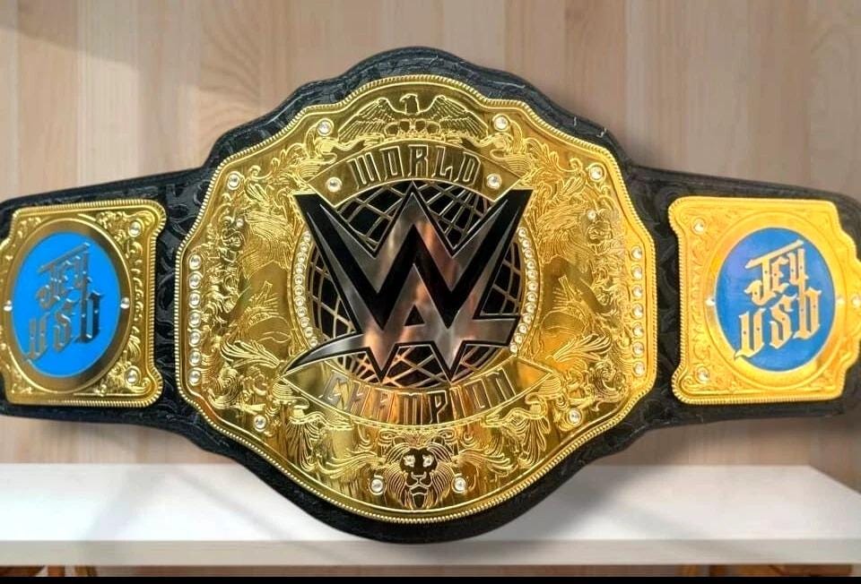 World Heavyweight Wrestling Championship Replica Belt | Jey Uso Side Plates | 6MM Metal Plates | Adult Size Title Belt | New Champion Fan