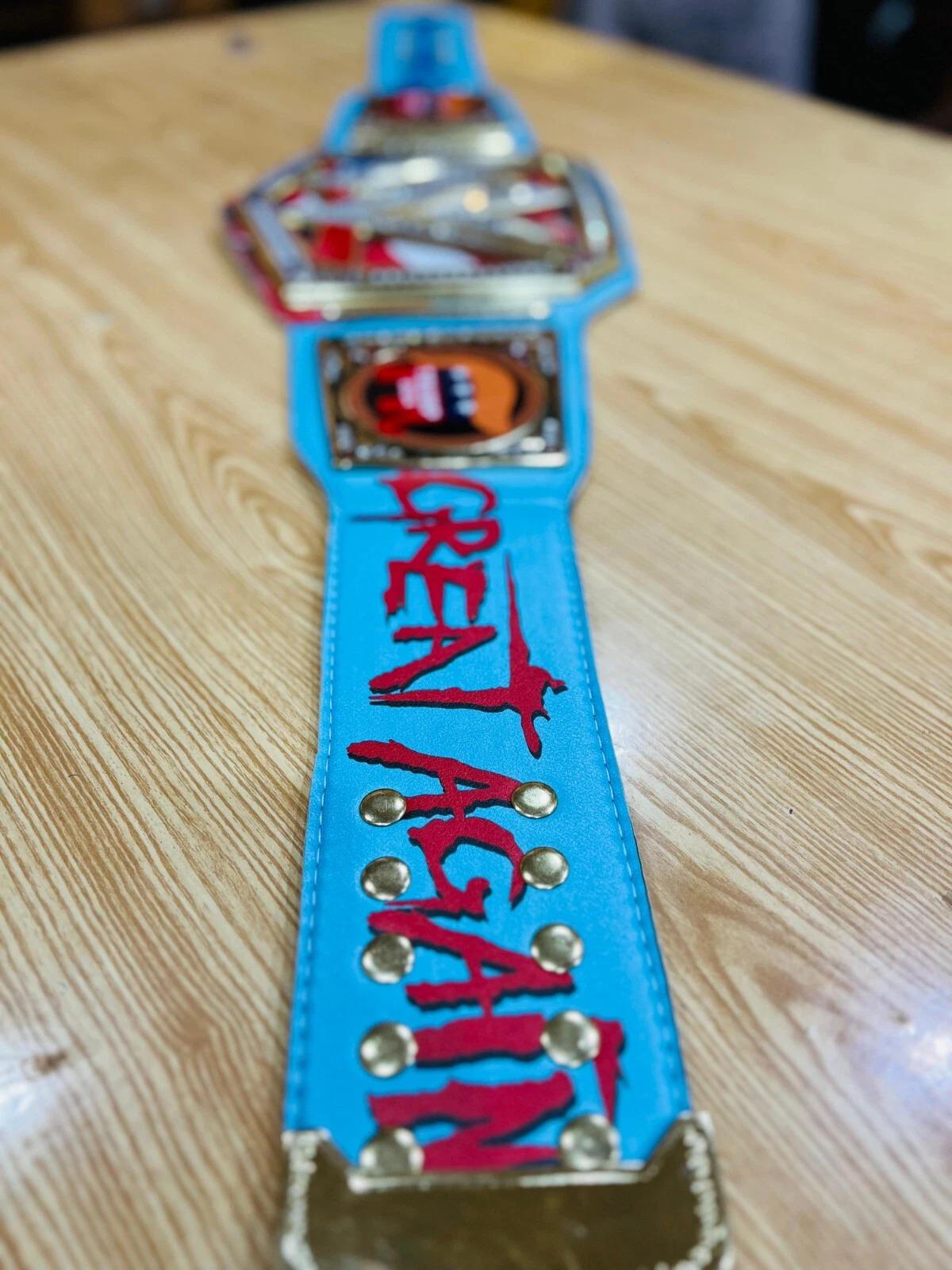 Trump World Heavyweight Championship Belt | MAGA Replica Title | 2MM/4MM Plates | USA Flag Wrestling Belt | Custom Gift