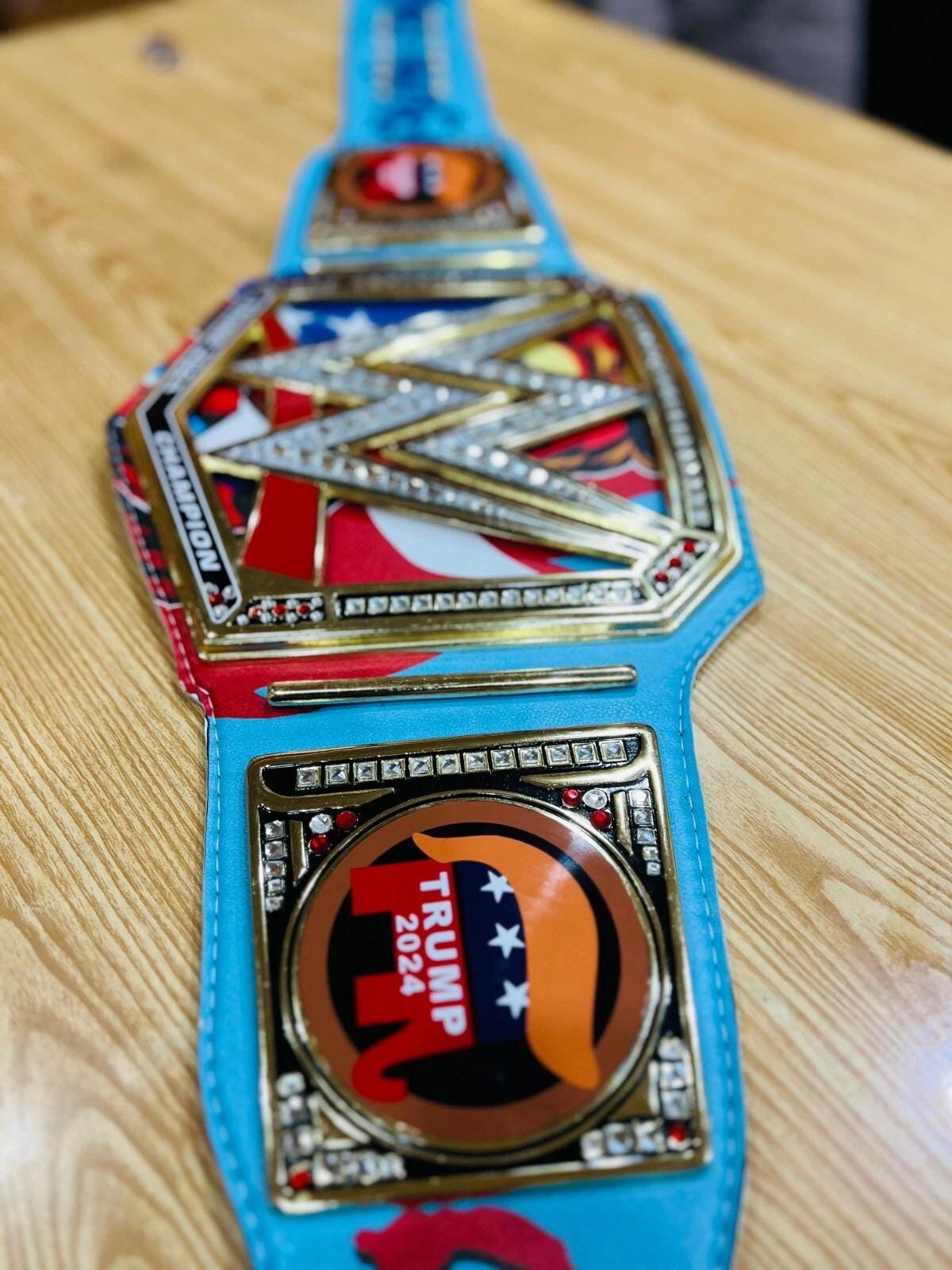 Trump World Heavyweight Championship Belt | MAGA Replica Title | 2MM/4MM Plates | USA Flag Wrestling Belt | Custom Gift