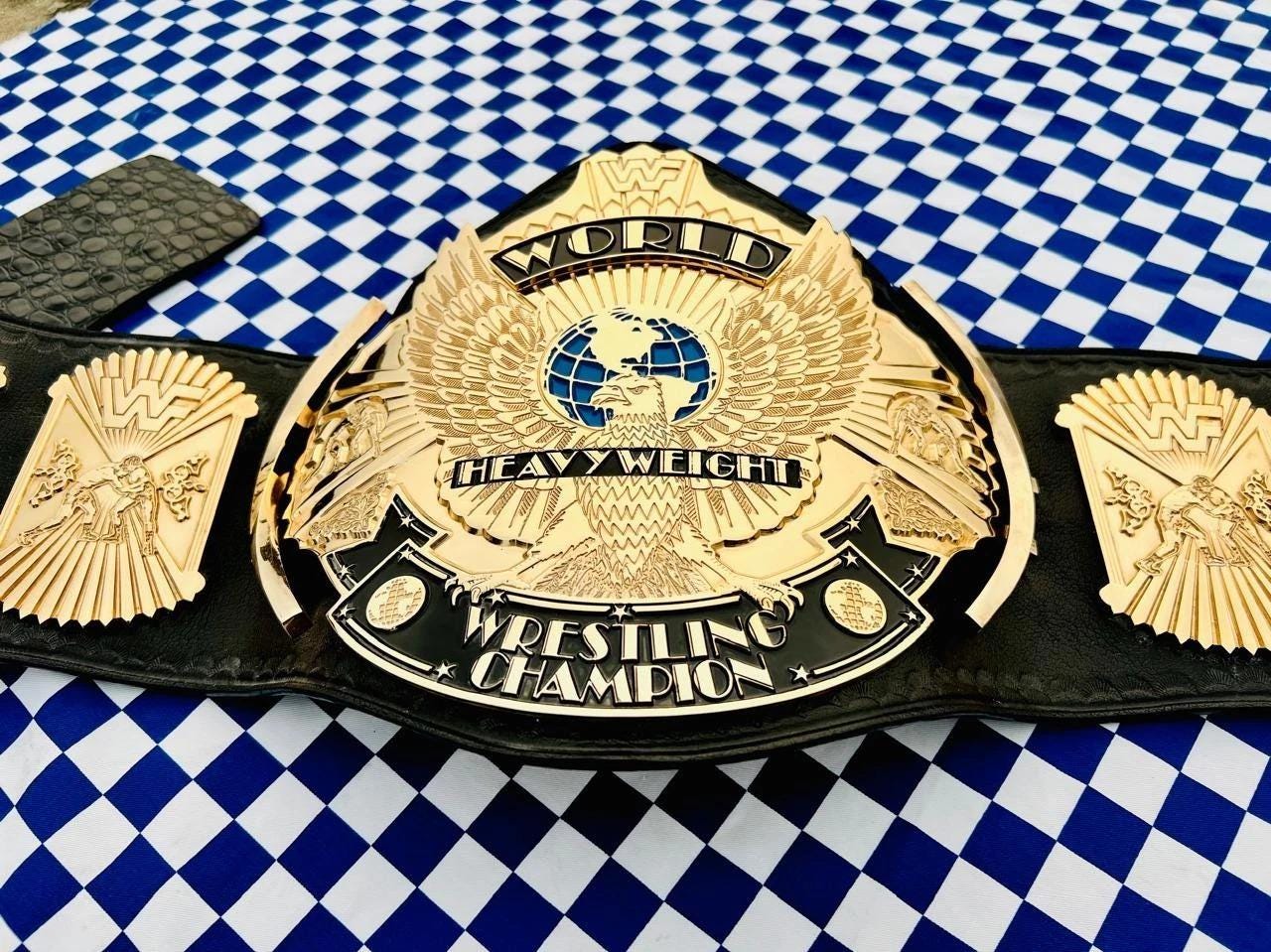 Winged Eagle Championship Belt | Replica Title | 10MM CNC Plates | 24K Gold Plated | Real Cowhide Leather | Jericho Style