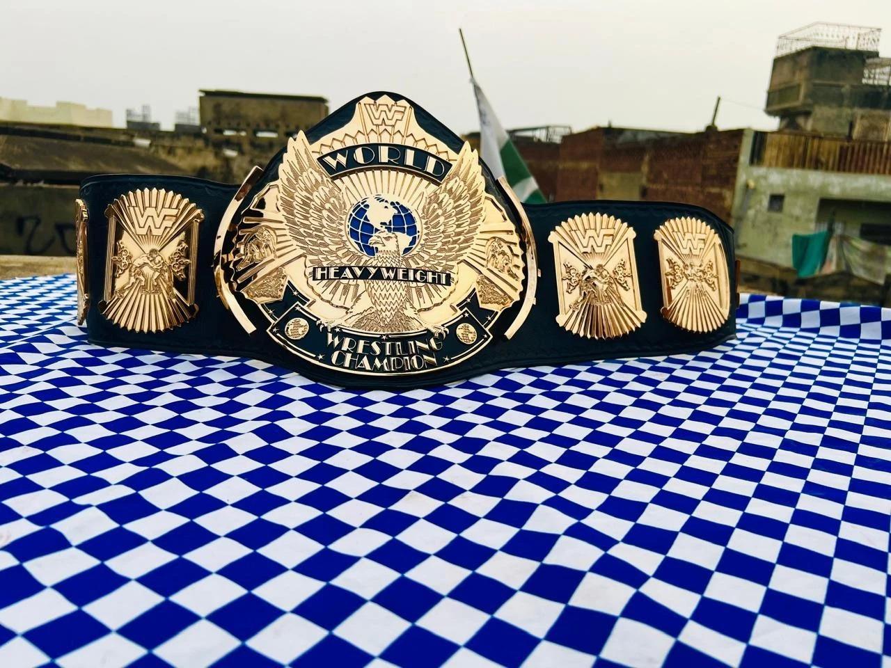 Winged Eagle Championship Belt | Replica Title | 10MM CNC Plates | 24K Gold Plated | Real Cowhide Leather | Jericho Style