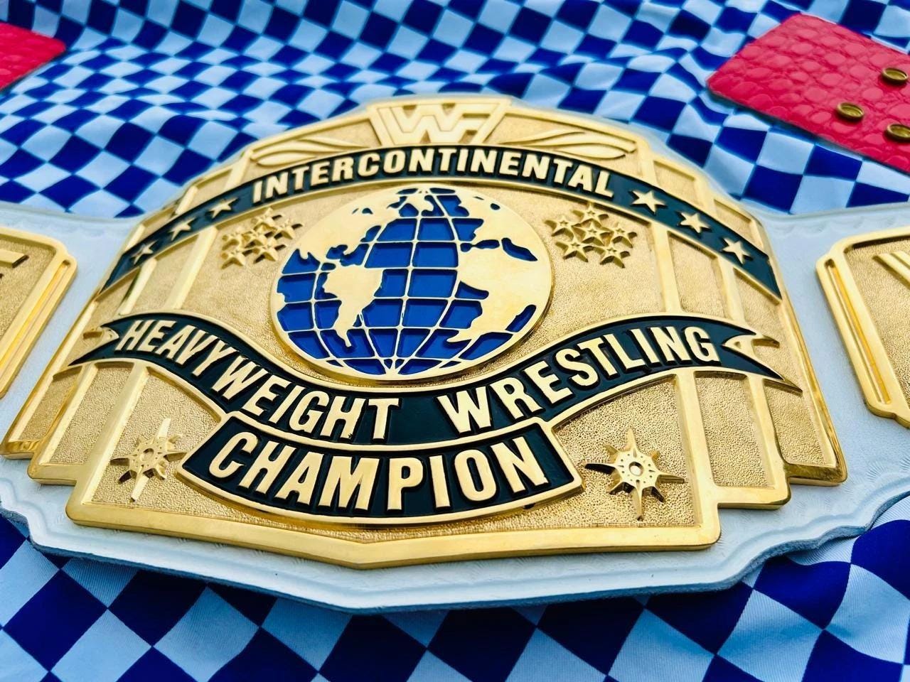 White Intercontinental Championship Belt | Replica Title | 6MM CNC Plates | 24K Gold | Real Leather Strap | Jericho Tribute