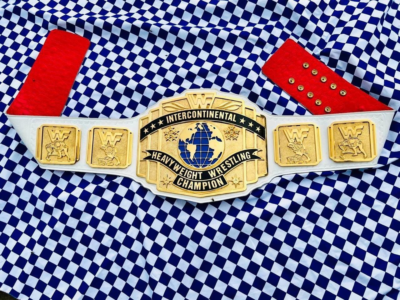 White Intercontinental Championship Belt | Replica Title | 6MM CNC Plates | 24K Gold | Real Leather Strap | Jericho Tribute