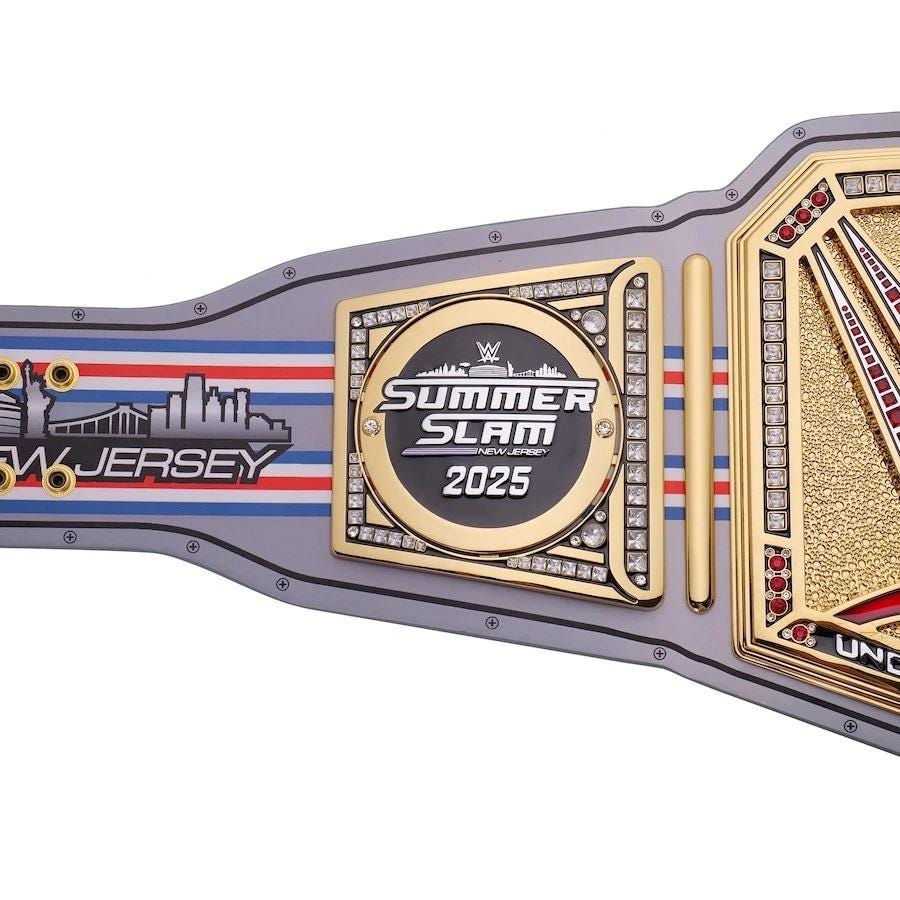 SummerSlam 2025 Undisputed Championship Belt | Replica 2MM 4MM Brass | Real Leather Strap | Adult Size Wrestling Gift