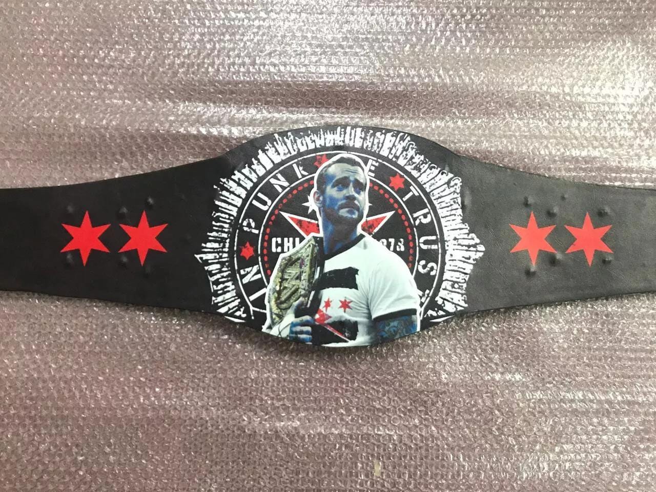 CM Punk Spinner WWE Championship Belt | 2MM 4MM Brass Replica | Real Leather Strap | Wrestling Fan Gift | Adult Size | Fast Free Shipping