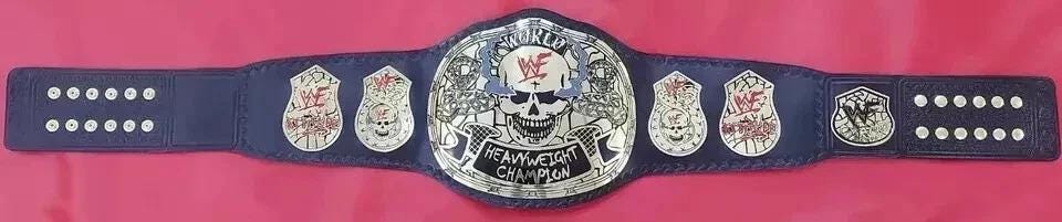 Smoking Skull Championship Replica Belt | 2mm 4mm Brass | Stone Cold Steve Austin WWF Title | Real Leather | Adult Size Wrestling Gift