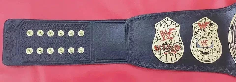Smoking Skull Championship Replica Belt | 2mm 4mm Brass | Stone Cold Steve Austin WWF Title | Real Leather | Adult Size Wrestling Gift