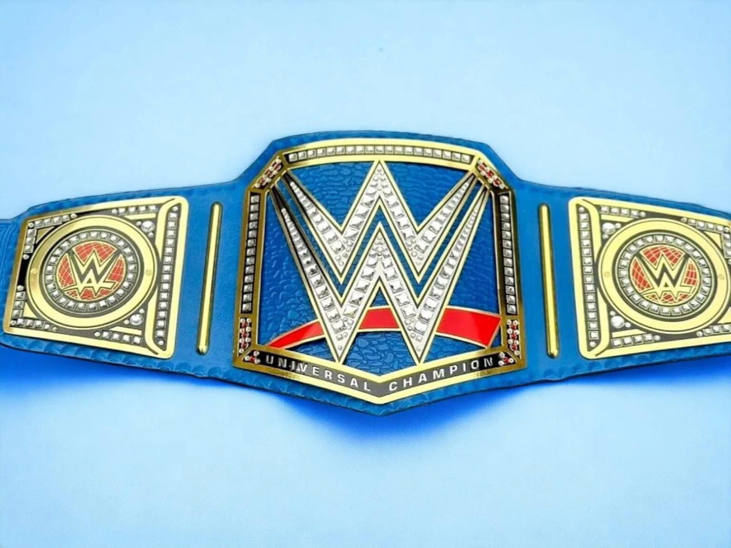 Blue Universal Championship Replica Title Belt Blue strap Wrestling Belt 2MM4MM Brass Adult Size Fan Gift