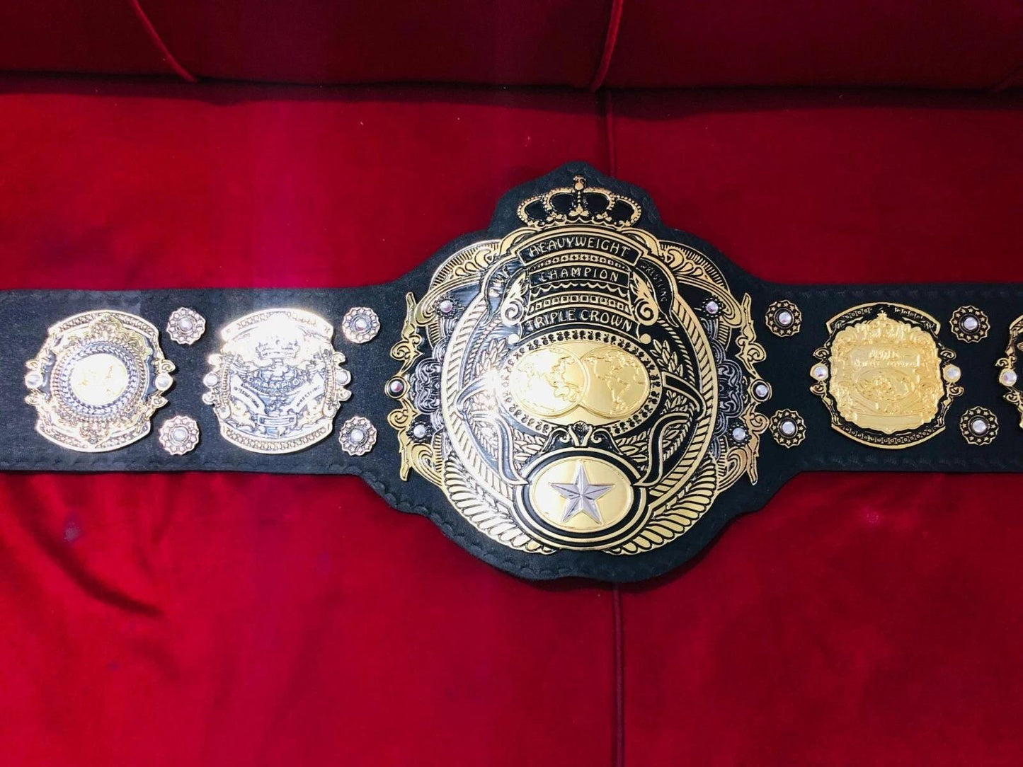 Triple Crown World Heavyweight Wrestling Belt | 2MM 4MM Zinc Plates | Adult Size Replica | NWA Tribute Championship | Fan Gift