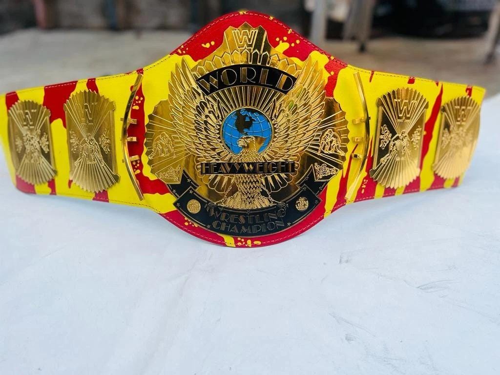 WWF Winged Eagle Championship Belt | 2MM 4MM Real Leather | Classic Wrestling Replica | Hulk Hogan Tribute | Fan Gift