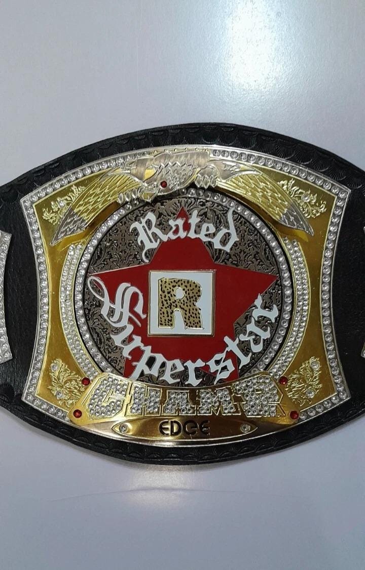 Edge Spinner Championship Belt | 2MM 4MM Replica | World Heavyweight Title | Real Leather | Adult Size Wrestling Belt
