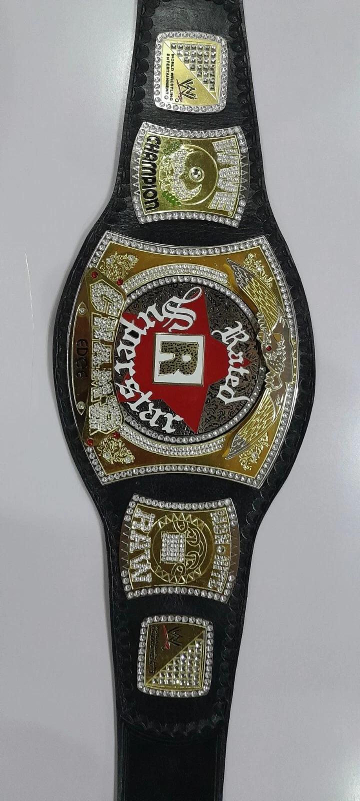 Edge Spinner Championship Belt | 2MM 4MM Replica | World Heavyweight Title | Real Leather | Adult Size Wrestling Belt