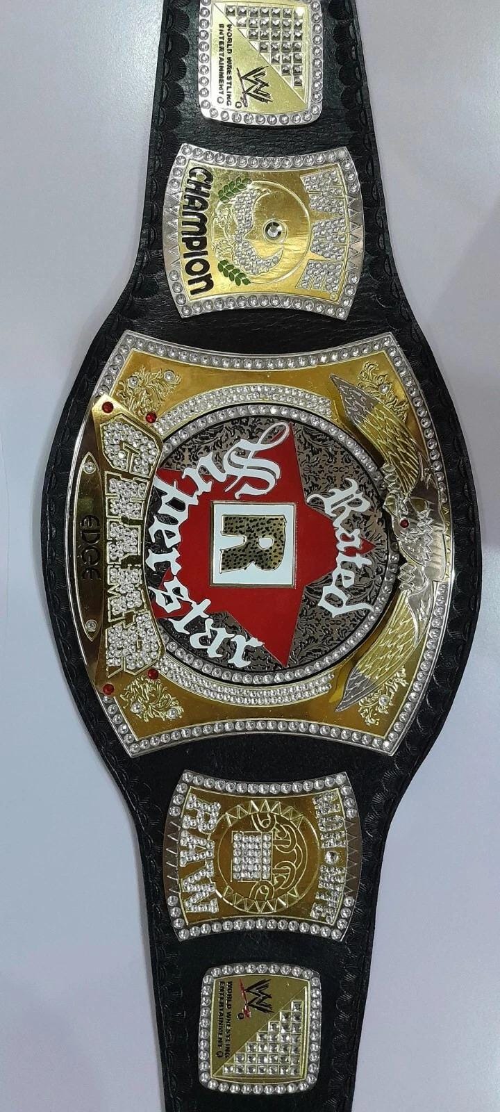 Edge Spinner Championship Belt | 2MM 4MM Replica | World Heavyweight Title | Real Leather | Adult Size Wrestling Belt